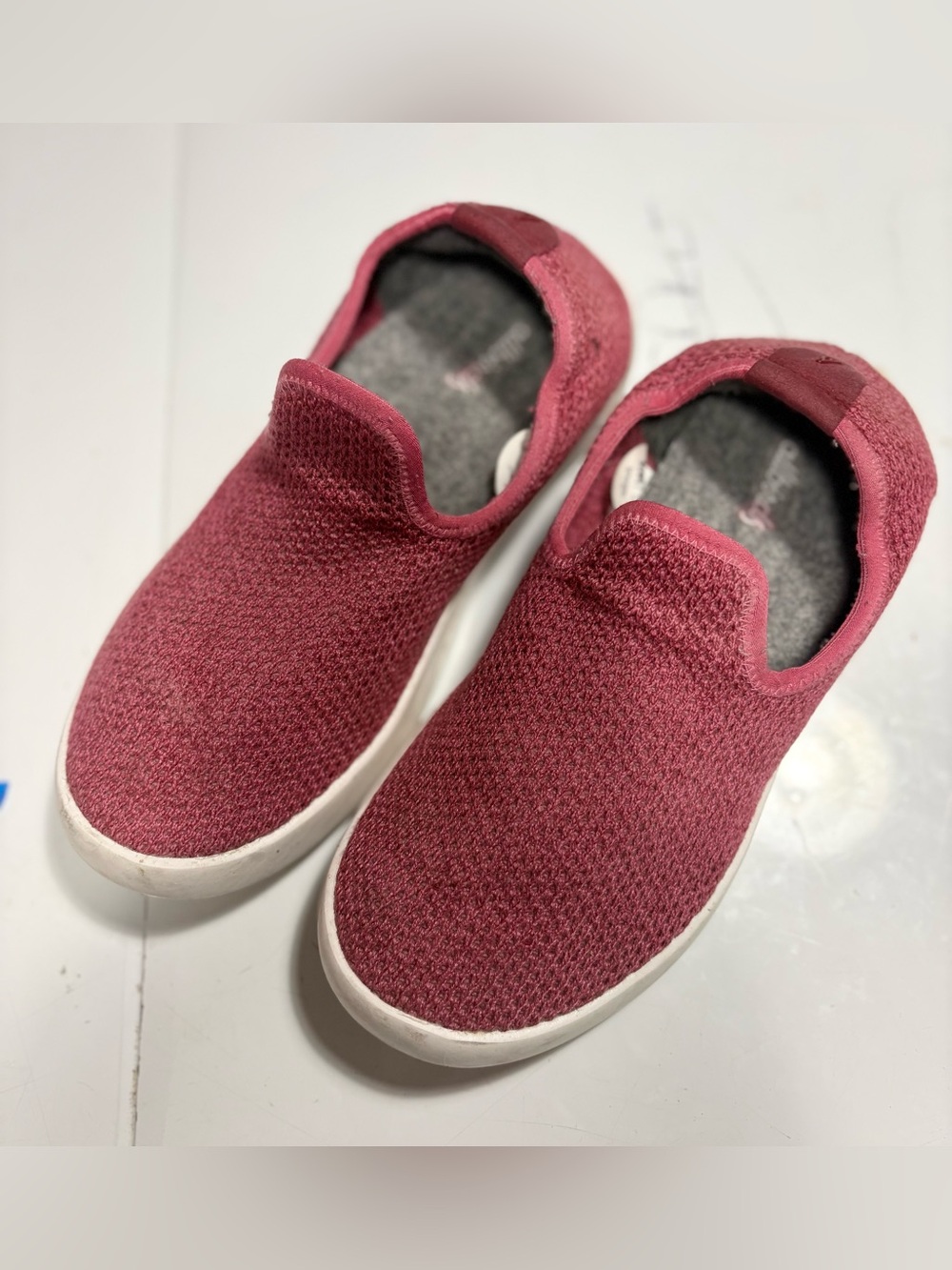 allbirds Womenโs Slip-On Sneakers in Berry Red/Pink